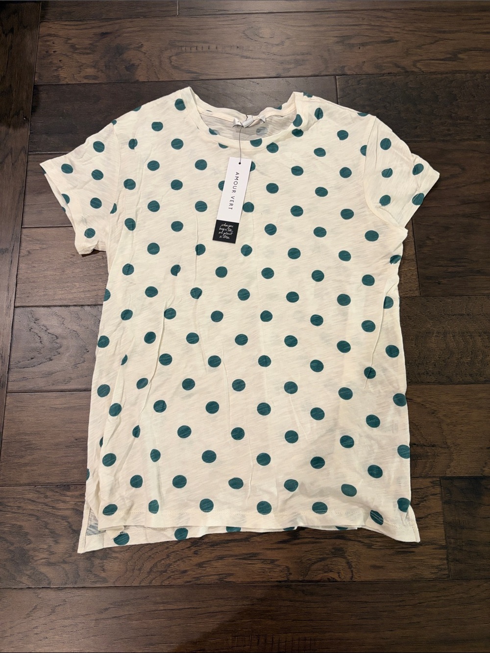 New With Tags Amour Vert Polka Dot T Shirt Sz L